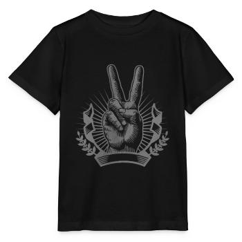 Peace Peacezeichen Friedensbewegung Hippie - Stanley/Stella Kinder T-Shirt MINI CREATOR  - Schwarz - Vorne - Mikhail (115cm)