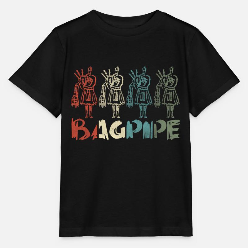 Musicien écossais écossais cornemuse - T-shirt bio MINI CREATOR Stanley/Stella Enfant - noir
