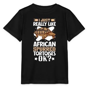 I love my spurred tortoise - Stanley/Stella MINI CREATOR Kids’ T-Shirt - black - Front - Mikhail (115cm)