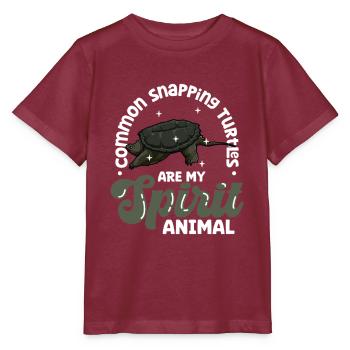 My Spirit Animal - Snapping Turtle - Stanley/Stella MINI CREATOR Kids’ T-Shirt - burgundy - Front - Kain (125cm)