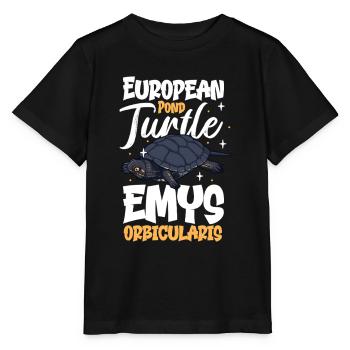 Tortue de l’étang - T-shirt bio MINI CREATOR Stanley/Stella Enfant - noir - Devant - Mikhail (115cm)