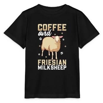 Café et brebis laitières de Frise orientale - T-shirt bio MINI CREATOR Stanley/Stella Enfant - noir - Devant - Mikhail (115cm)