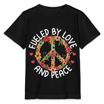 Geschenke für Hippies | Hippie Peace Zeichen 60er - Stanley/Stella Kinder T-Shirt MINI CREATOR  - Schwarz - Vorne - Mikhail (115cm)