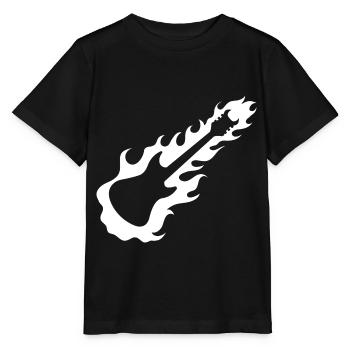 Guitar - Guitar / Rock - Fire - Stanley/Stella MINI CREATOR Kids’ T-Shirt - black - Front - Mikhail (115cm)