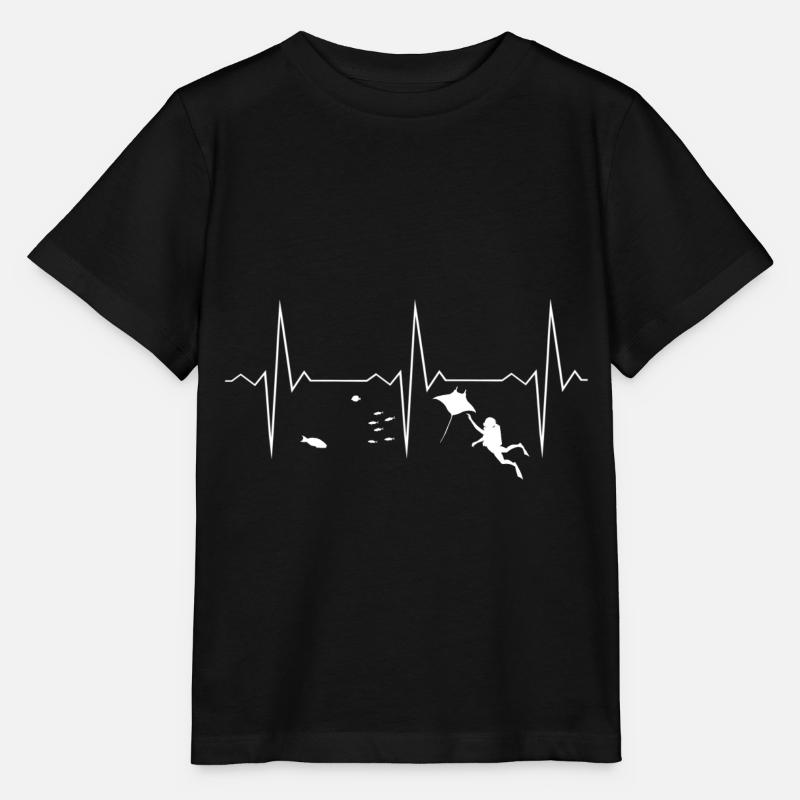 EKG Herzschlag Heartbeat Tauchen - Stanley/Stella Kinder T-Shirt MINI CREATOR  - Schwarz