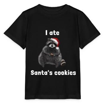 Le raton laveur a mangé tous les biscuits de Noël - T-shirt bio MINI CREATOR Stanley/Stella Enfant - noir - Devant - Mikhail (115cm)