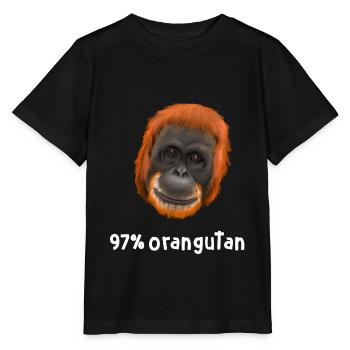 Monkey Ape Orangutan - 97 percent orangutan - Stanley/Stella MINI CREATOR Kids’ T-Shirt - black - Front - Mikhail (115cm)
