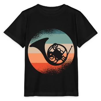 French Horn Horn player - Stanley/Stella MINI CREATOR Kids’ T-Shirt - black - Front - Mikhail (115cm)