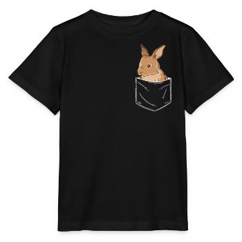 Hase Häschen Tier Haustier Hasen - Stanley/Stella Kinder T-Shirt MINI CREATOR  - Schwarz - Vorne - Mikhail (115cm)