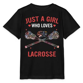 Lacrosse Sport Lacrosse Spieler - Stanley/Stella Kinder T-Shirt MINI CREATOR  - Schwarz - Vorne - Mikhail (115cm)