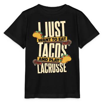 Lacrosse Sport Lacrosse Spieler - Stanley/Stella Kinder T-Shirt MINI CREATOR  - Schwarz - Vorne - Mikhail (115cm)