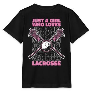 Lacrosse Sport Lacrosse Spieler - Stanley/Stella Kinder T-Shirt MINI CREATOR  - Schwarz - Vorne - Mikhail (115cm)