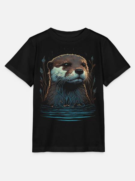 Otter Seeotter - Stanley/Stella Kinder T-Shirt MINI CREATOR  - Schwarz
