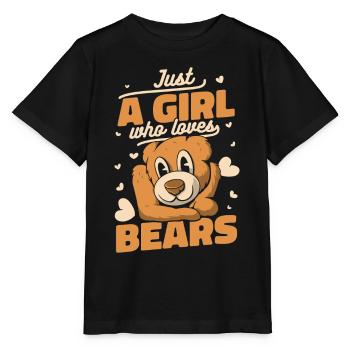 Bear Grizzly Bear Brown Bear Bear - Stanley/Stella MINI CREATOR Kids’ T-Shirt - black - Front - Mikhail (115cm)