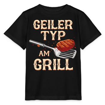 Grillen Grill BBQ Barbecue Grillschürze Griller - Stanley/Stella Kinder T-Shirt MINI CREATOR  - Schwarz - Vorne - Mikhail (115cm)