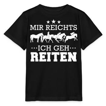 Pferd Reiten Pferdereiten Reiter Pferde Reitsport - Stanley/Stella Kinder T-Shirt MINI CREATOR  - Schwarz - Vorne - Mikhail (115cm)