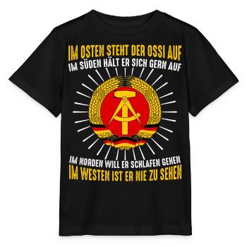 Ostdeutschland Osten Ossi DDR Heimat Ostblock - Stanley/Stella Kinder T-Shirt MINI CREATOR  - Schwarz - Vorne - Mikhail (115cm)
