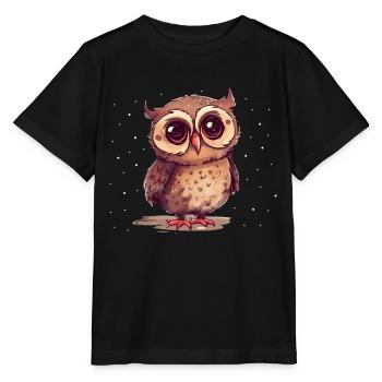 Night Owl Owl Owl Bird - Stanley/Stella MINI CREATOR Kids’ T-Shirt - black - Front - Mikhail (115cm)