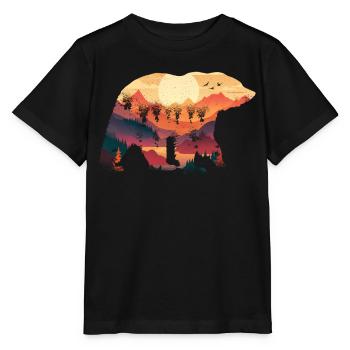Panda Panda Bear Pandas - Stanley/Stella MINI CREATOR Kids’ T-Shirt - black - Front - Mikhail (115cm)