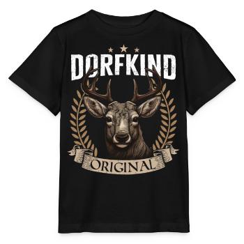 Cerf chemise traditionnelle bois cerf - T-shirt bio MINI CREATOR Stanley/Stella Enfant - noir - Devant - Mikhail (115cm)