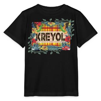 Schöne Geschenkidee KREYOL ODER KREOLISCHE Madras - Stanley/Stella Kinder T-Shirt MINI CREATOR  - Schwarz - Vorne - Mikhail (115cm)
