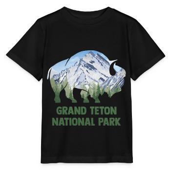USA Amerika Nationalpark - Stanley/Stella Kinder T-Shirt MINI CREATOR  - Schwarz - Vorne - Mikhail (115cm)