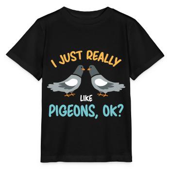 Pigeons Pigeons Pigeons Amateurs Cadeau - T-shirt bio MINI CREATOR Stanley/Stella Enfant - noir - Devant - Mikhail (115cm)