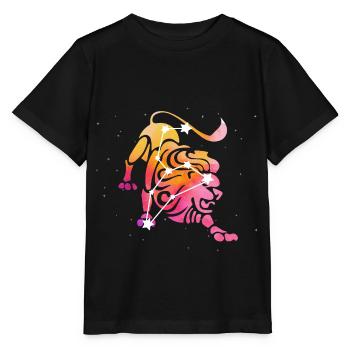 Lion Signe astrologique Horoscope Astrologie - T-shirt bio MINI CREATOR Stanley/Stella Enfant - noir - Devant - Mikhail (115cm)
