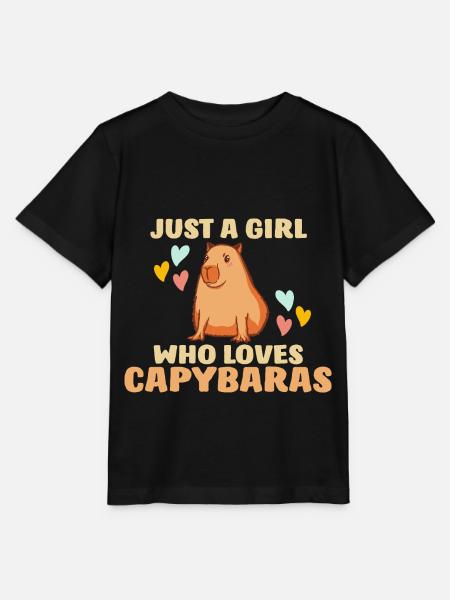 Capybara Wasserschwein Nagetier - Stanley/Stella T-shirt MINI CREATOR til børn - sort