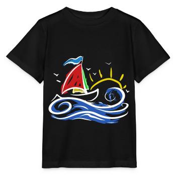 Seglen Segelboot Segler - Stanley/Stella Kinder T-Shirt MINI CREATOR  - Schwarz - Vorne - Mikhail (115cm)