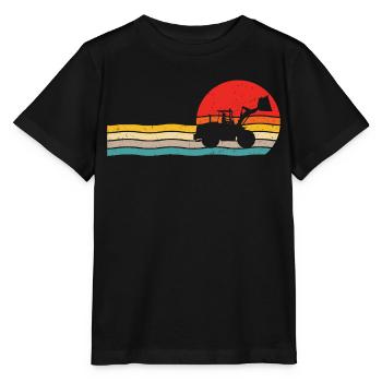 chargeuse sur pneus Retro T-shirt Chargeur sur pneus - T-shirt bio MINI CREATOR Stanley/Stella Enfant - noir - Devant - Mikhail (115cm)