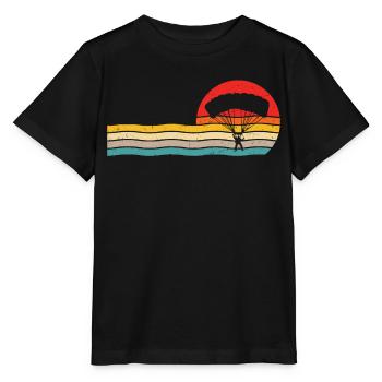 Parachute rétro parachute - T-shirt bio MINI CREATOR Stanley/Stella Enfant - noir - Devant - Mikhail (115cm)