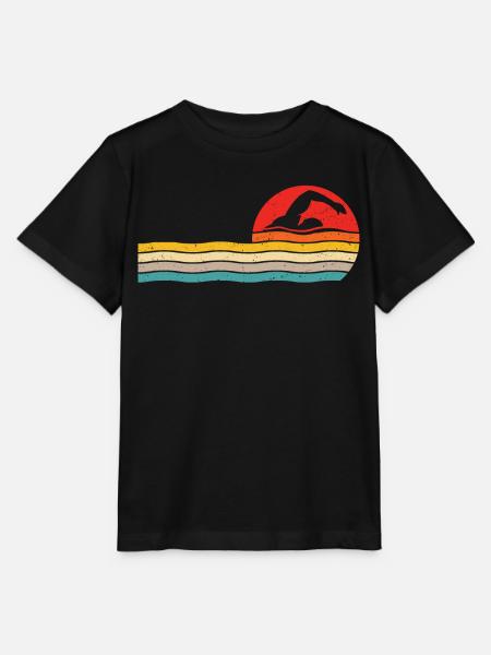Schwimmer retro schwimmen - Stanley/Stella Kinder T-Shirt MINI CREATOR  - Schwarz