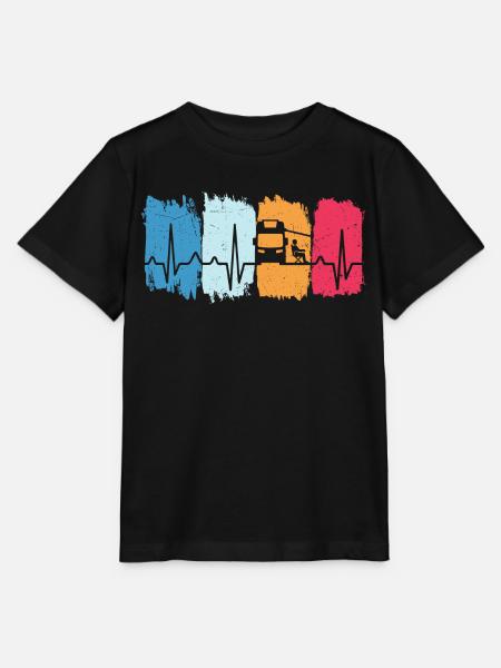Wohnmobil herzschlag camping t-shirt - Stanley/Stella Kinder T-Shirt MINI CREATOR - Schwarz