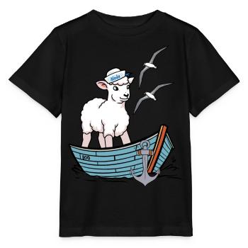 Moin maritim Schaf Boot Schafe Küste Boot - Stanley/Stella Kinder T-Shirt MINI CREATOR  - Schwarz - Vorne - Mikhail (115cm)
