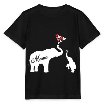 Mama Elephant Mama - Stanley/Stella MINI CREATOR Kids’ T-Shirt - black - Front - Mikhail (115cm)