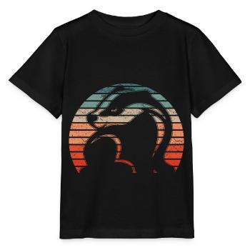 Retro Honigdachs Vintage Honigdachs - Stanley/Stella Kinder T-Shirt MINI CREATOR  - Schwarz - Vorne - Mikhail (115cm)