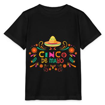 Sombrero Fiesta Joyeux Cinco De Mayo - T-shirt bio MINI CREATOR Stanley/Stella Enfant - noir - Devant - Mikhail (115cm)