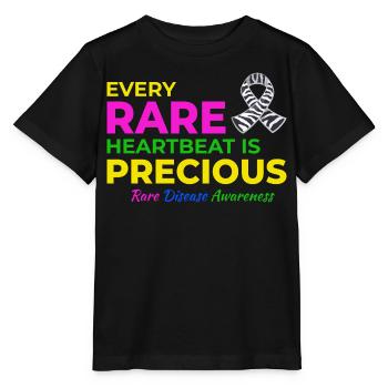 Sensibilisation aux maladies rares de Precious Heartbeats - T-shirt bio MINI CREATOR Stanley/Stella Enfant - noir - Devant - Mikhail (115cm)