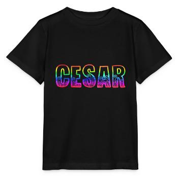 Cesar RS Arc-en-ciel - T-shirt bio MINI CREATOR Stanley/Stella Enfant - noir - Devant - Mikhail (115cm)