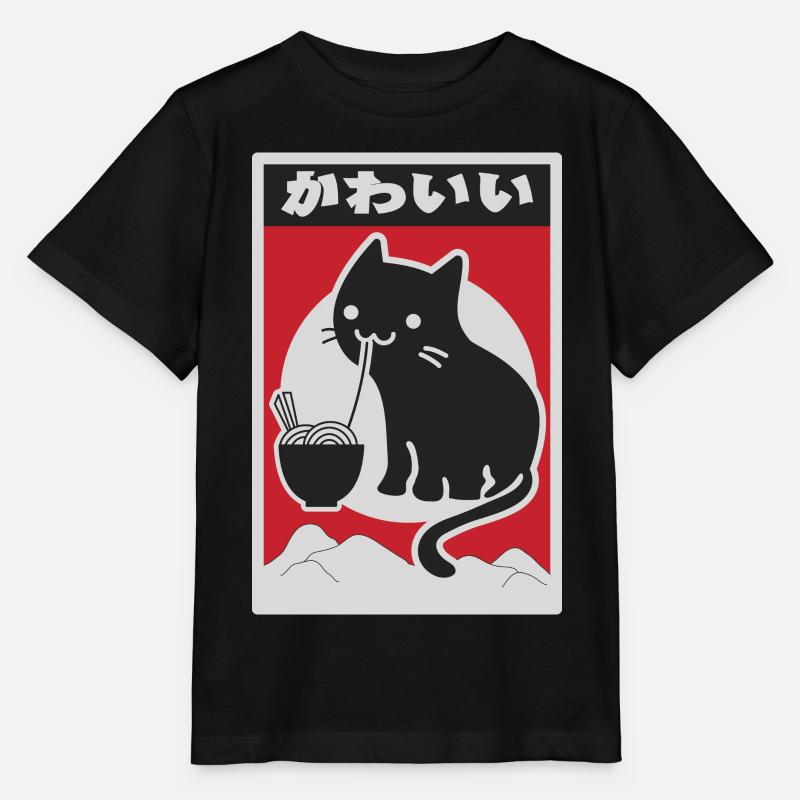 Neko schwarze Liebe Ramen - Stanley/Stella Kinder T-Shirt MINI CREATOR  - Schwarz