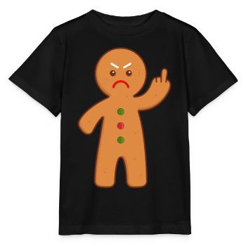 Homme de pain d'épice doigt du milieu puant - T-shirt bio MINI CREATOR Stanley/Stella Enfant - noir - Devant - Mikhail (115cm)
