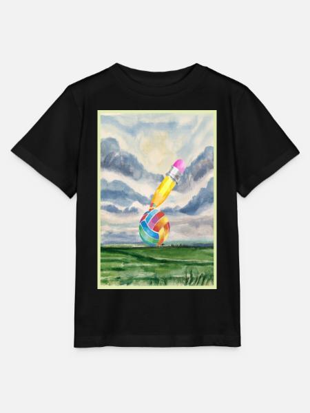 Aquarell Landschaft mit Ball - Stanley/Stella Kinder T-Shirt MINI CREATOR - Schwarz