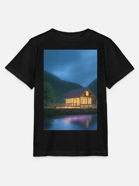 Charmante Hütte am See - Stanley/Stella Kinder T-Shirt MINI CREATOR  - Schwarz