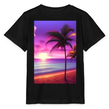 Karibik Palmen Strand - Stanley/Stella Kinder T-Shirt MINI CREATOR  - Schwarz - Vorne - Mikhail (115cm)