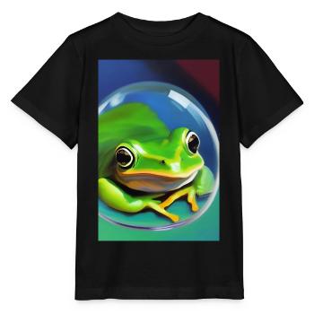 Grenouille dans une bulle - T-shirt bio MINI CREATOR Stanley/Stella Enfant - noir - Devant - Mikhail (115cm)