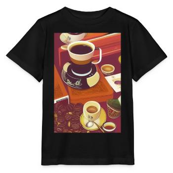 Café, grains de café - T-shirt bio MINI CREATOR Stanley/Stella Enfant - noir - Devant - Mikhail (115cm)