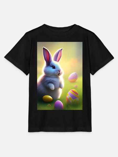 Osterhase mit Oster Eier - Stanley/Stella Kinder T-Shirt MINI CREATOR  - Schwarz
