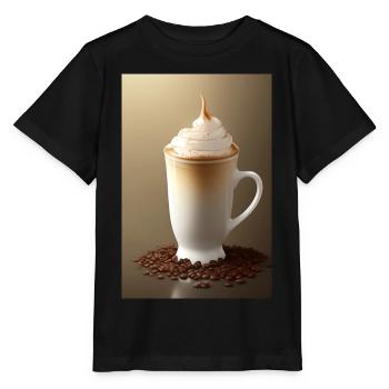 Café, grains de café - T-shirt bio MINI CREATOR Stanley/Stella Enfant - noir - Devant - Mikhail (115cm)