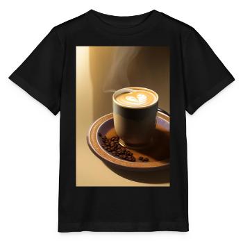 Café, grains de café - T-shirt bio MINI CREATOR Stanley/Stella Enfant - noir - Devant - Mikhail (115cm)